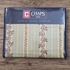 CHAPS Home Welbourne King Sheet Set | Floral Stripe | 500TC | 100% Cotton |